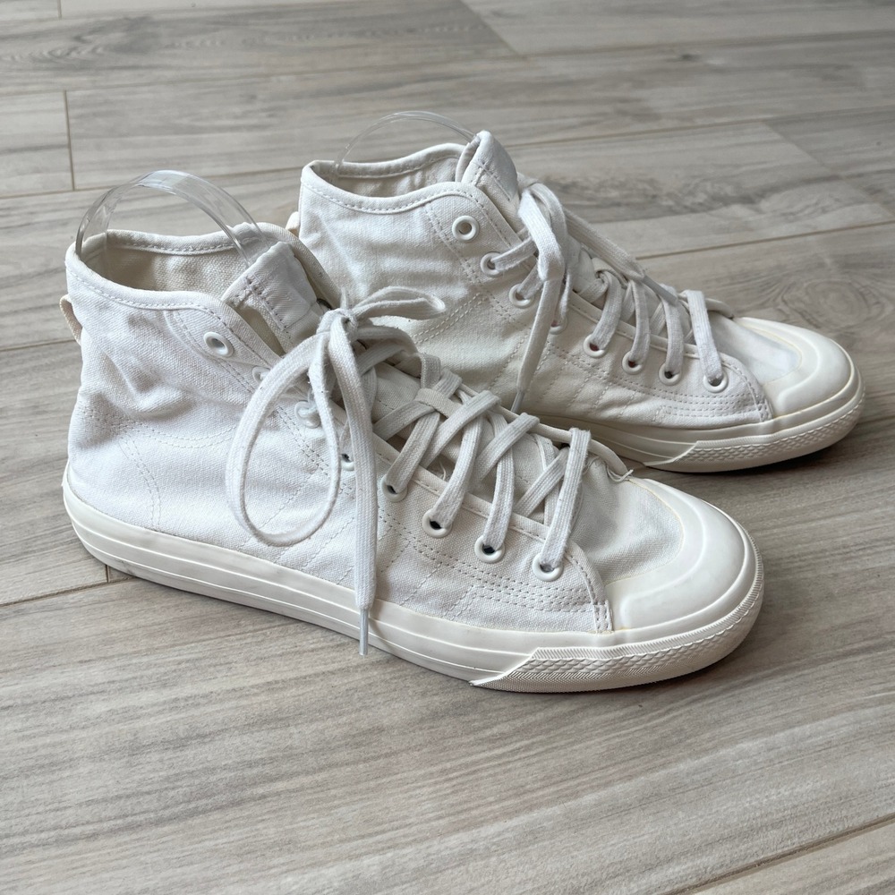Adidas Nizza RF Hi High Top Sneakers Casual White Minimalist Canvas Shoes